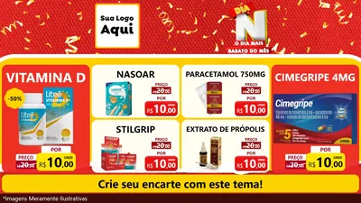Modelo de TV para TV Horizontal com o tema Dia N o Dia Mais Barato do Mês para Farmácia
