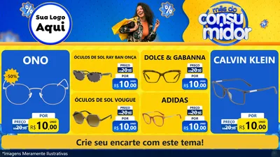 Modelo de TV para TV Horizontal com o tema Mês do Consumidor para Óticas