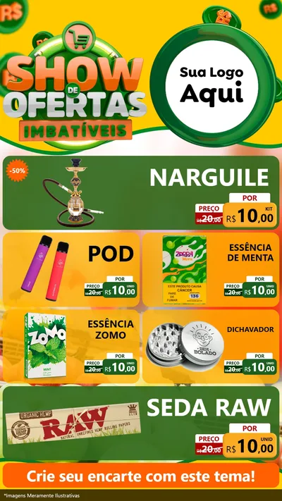 Modelo de TV para TV Vertical com o tema Show de Ofertas Imbatíveis para Tabacaria