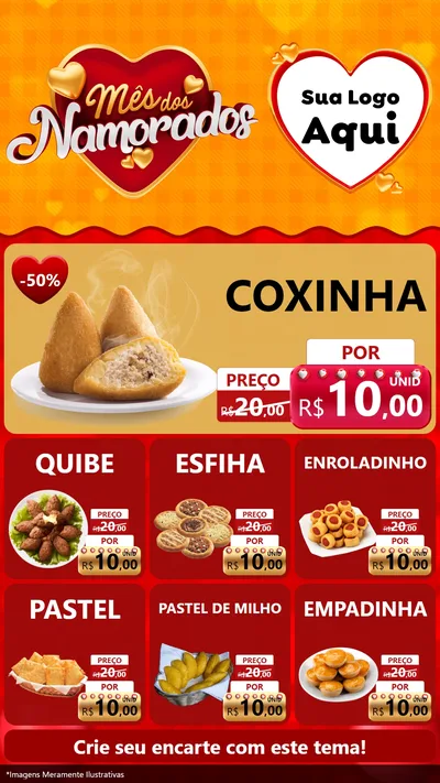 Modelo de Rede Social para Stories com o tema Mês dos Namorados para Salgadaria