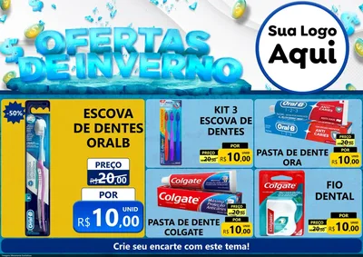 Modelo de Encarte para Encarte A4 Horizontal com o tema Ofertas de Inverno para Higiene Pessoal