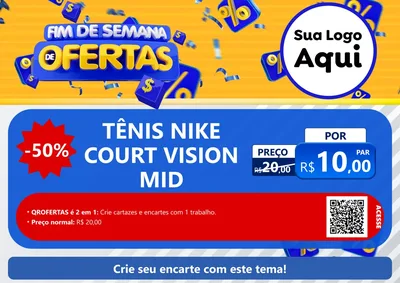 Modelo de Cartaz para Cartaz A4 Horizontal com o tema Fim de Semana de Ofertas para Calçados