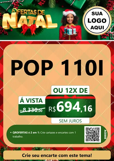 Modelo de Cartaz para Cartaz A4 Vertical com o tema Ofertas de Natal para Concessionaria de Motos