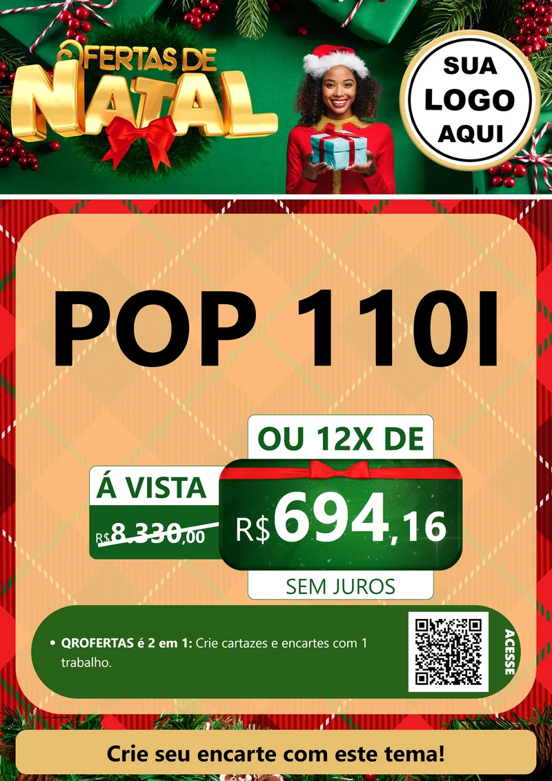 Modelo de Cartaz para Cartaz A4 Vertical com o tema Ofertas de Natal para Concessionaria de Motos