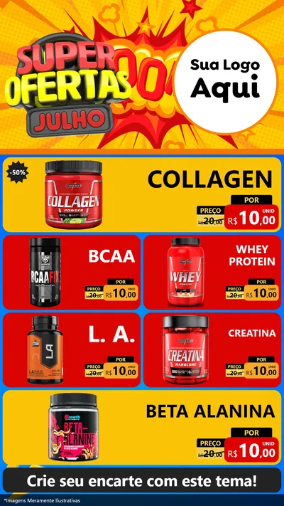 Modelo de TV para TV Vertical com o tema Super Ofertas Julho para Suplementos alimentares