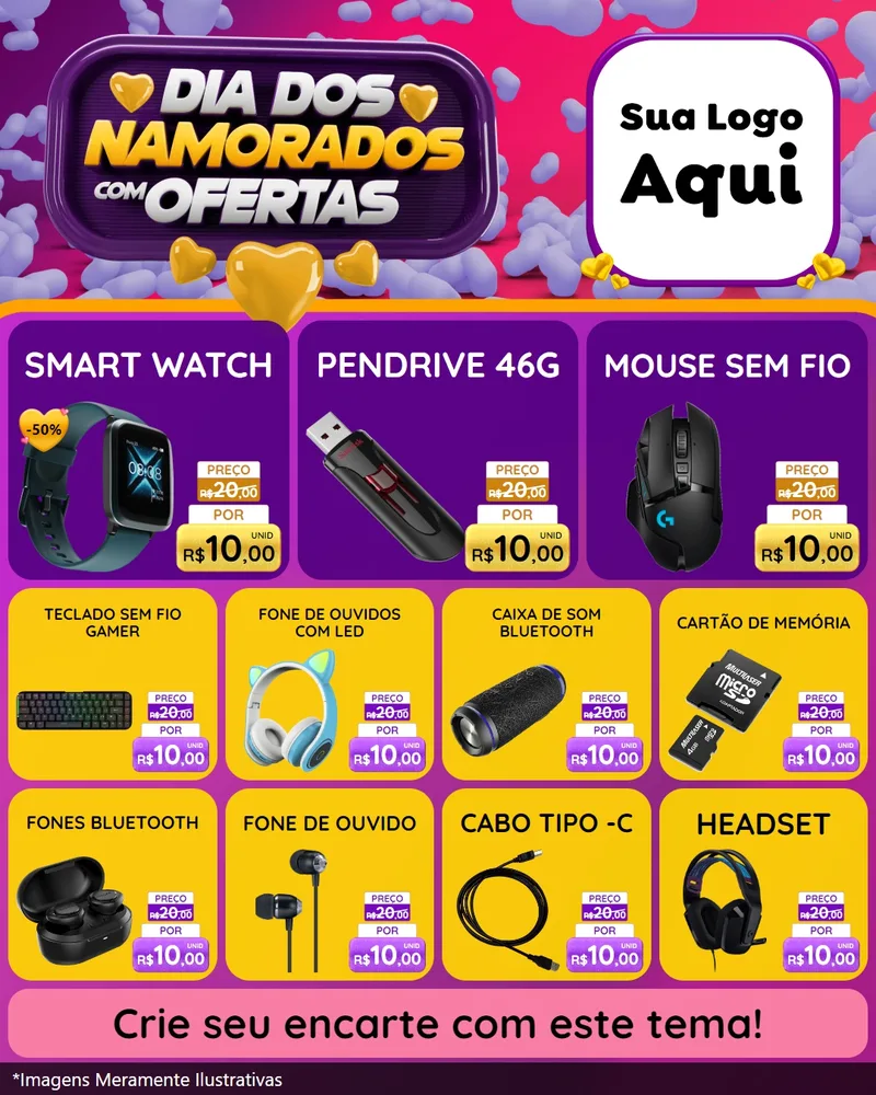 Modelo de Rede Social para Feed Instagram com o tema Dia Dos Namorados Com Ofertas para Informática