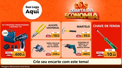 Modelo de TV para TV Horizontal com o tema Quarta da Economia para Maquinas e Ferramentas