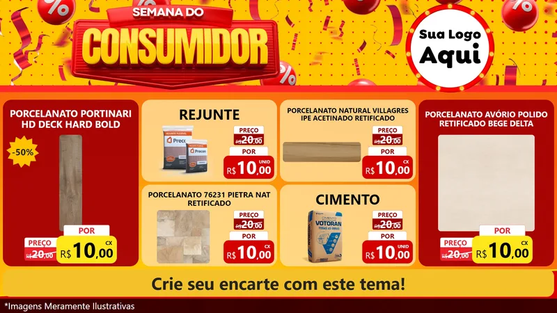 Modelo de TV para TV Horizontal com o tema Semana do Consumidor para Pisos e revestimentos