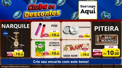 Modelo de TV para TV Horizontal com o tema Clube de Descontos para Tabacaria