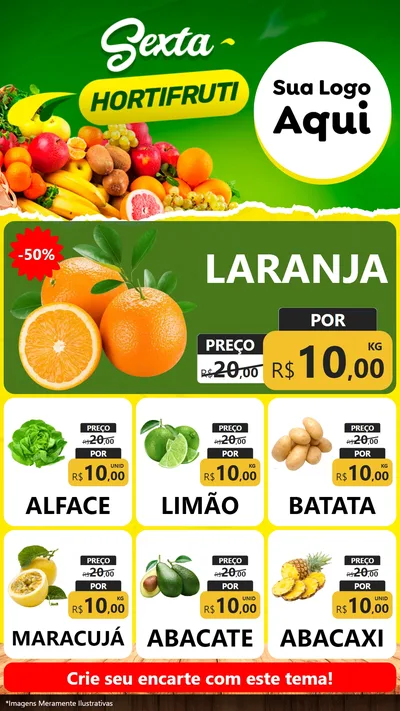 Modelo de Rede Social para Stories com o tema Sexta hortifruti para Hortifrúti