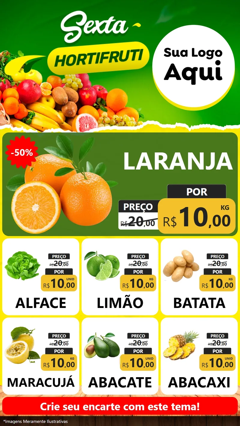 Modelo de Rede Social para Stories com o tema Sexta hortifruti para Hortifrúti