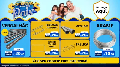 Modelo de TV para TV Horizontal com o tema Ofertas do Dia dos Pais para Ferragens
