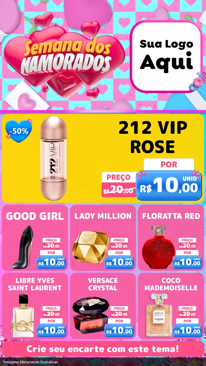 Modelo de Rede Social para Stories com o tema Semana dos Namorados para Perfumes