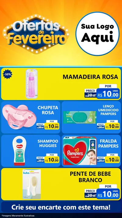 Modelo de TV para TV Vertical com o tema Ofertas de Fevereiro para Bebês