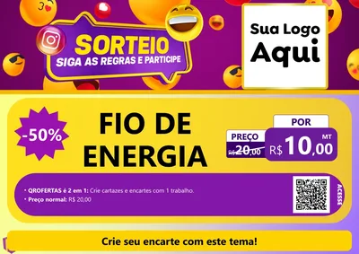 Modelo de Cartaz para Cartaz A4 Horizontal com o tema Sorteio para Materiais Elétricos