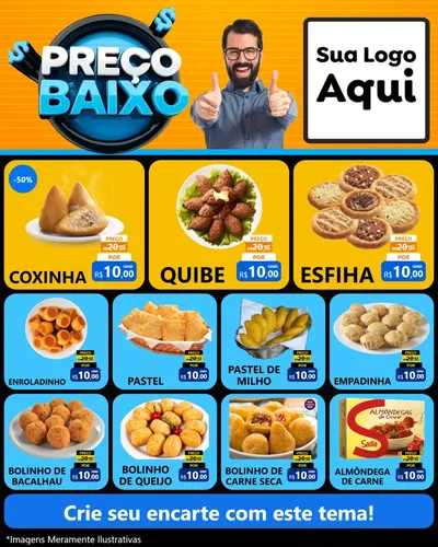 Modelo de Rede Social para Feed Instagram com o tema Preço Baixo para Salgadaria