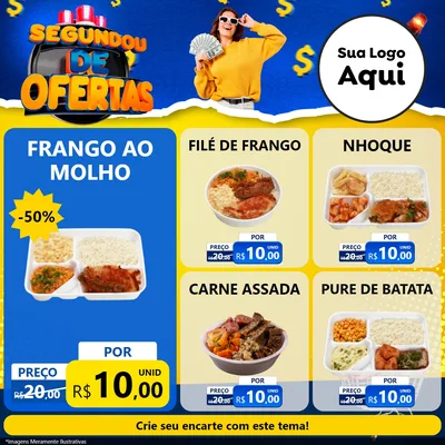 Modelo de Rede Social para Feed Facebook com o tema Segundou de Ofertas para Restaurante