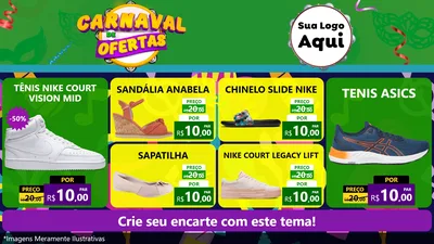 Modelo de TV para TV Horizontal com o tema Carnaval de Ofertas para Calçados