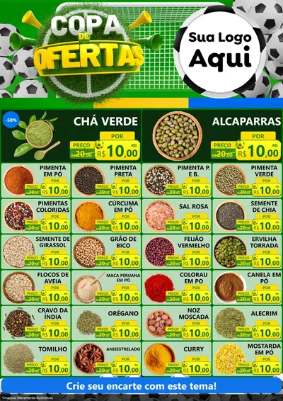Modelo de Encarte para Encarte A4 Vertical com o tema Copa De Ofertas para Produtos Naturais