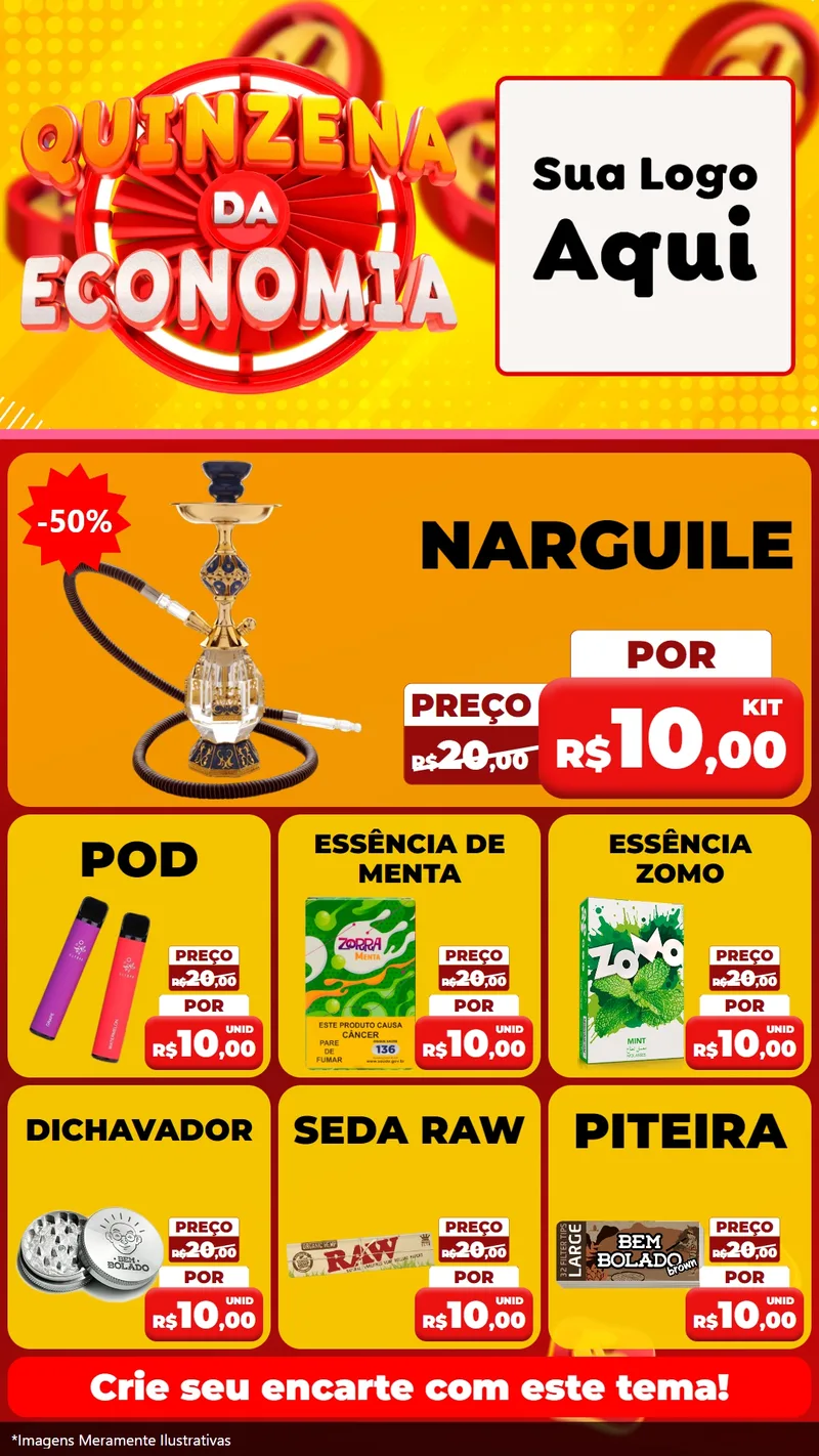 Modelo de Rede Social para Stories com o tema Quinzena Da Economia para Tabacaria