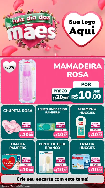 Modelo de Rede Social para Stories com o tema Feliz Dia das Mães para Bebês