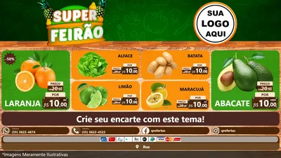 Modelo de TV para TV Horizontal com o tema Super Feirão para Hortifrúti