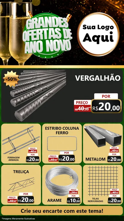 Modelo de Rede Social para Stories com o tema Grandes Ofertas de Ano Novo para Ferragens