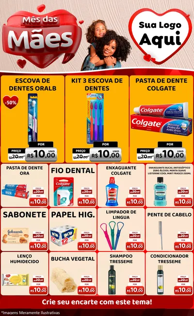 Modelo de Encarte para Encarte Grande com o tema Mês das Mães para Higiene Pessoal