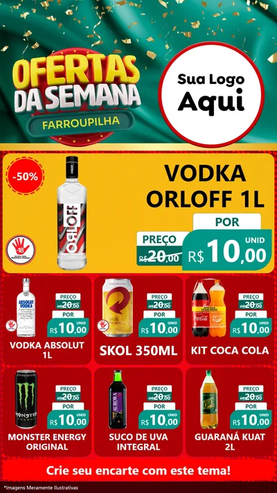 Modelo de Rede Social para Stories com o tema Ofertas da Semana Farroupilha para Distribuidora de bebidas