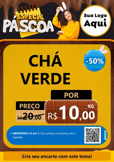 Modelo de Cartaz para Cartaz A4 Vertical com o tema Especial Páscoa para Produtos Naturais