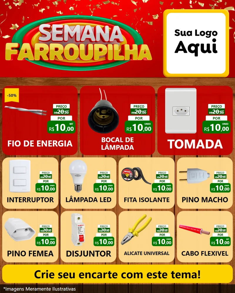 Modelo de Rede Social para Feed Instagram com o tema Semana Farroupilha para Materiais Elétricos