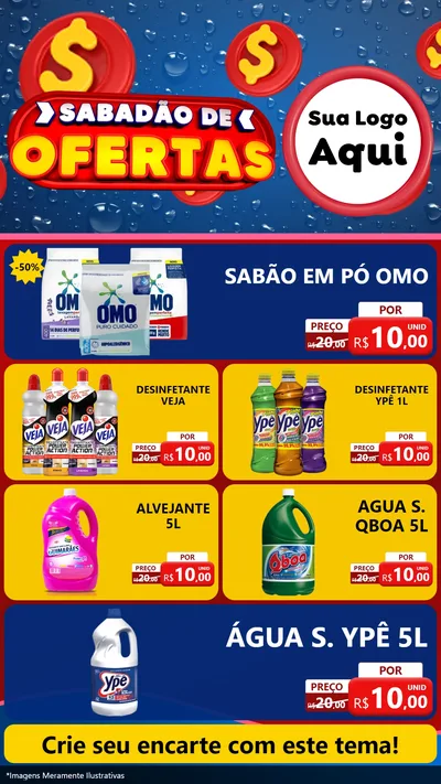 Modelo de TV para TV Vertical com o tema Sabadão de Ofertas para Produtos de Limpeza