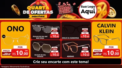 Modelo de TV para TV Horizontal com o tema Quarta de Ofertas Imbatíveis para Óticas