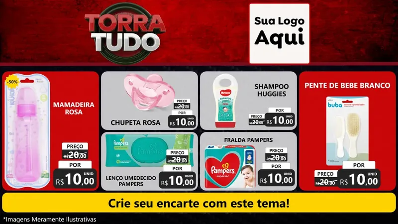 Modelo de TV para TV Horizontal com o tema Torra Tudo para Bebês