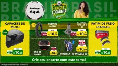 Modelo de TV para TV Horizontal com o tema Seleção de Economia - Copa para Moto peças