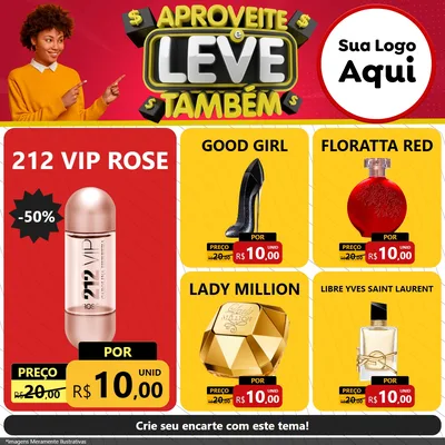 Modelo de Rede Social para Feed Facebook com o tema Aproveite e Leve Também para Perfumes