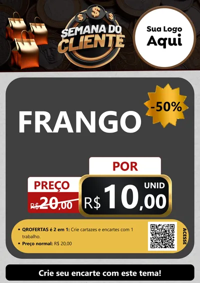 Modelo de Cartaz para Cartaz A4 Vertical com o tema Semana do Cliente para Assados