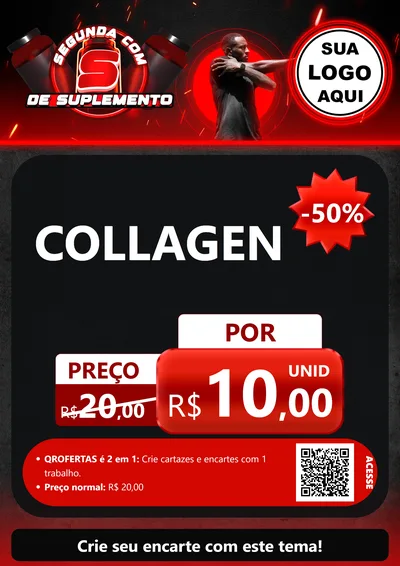 Modelo de Cartaz para Cartaz A4 Vertical com o tema Segunda com S de Suplemento para Suplementos alimentares