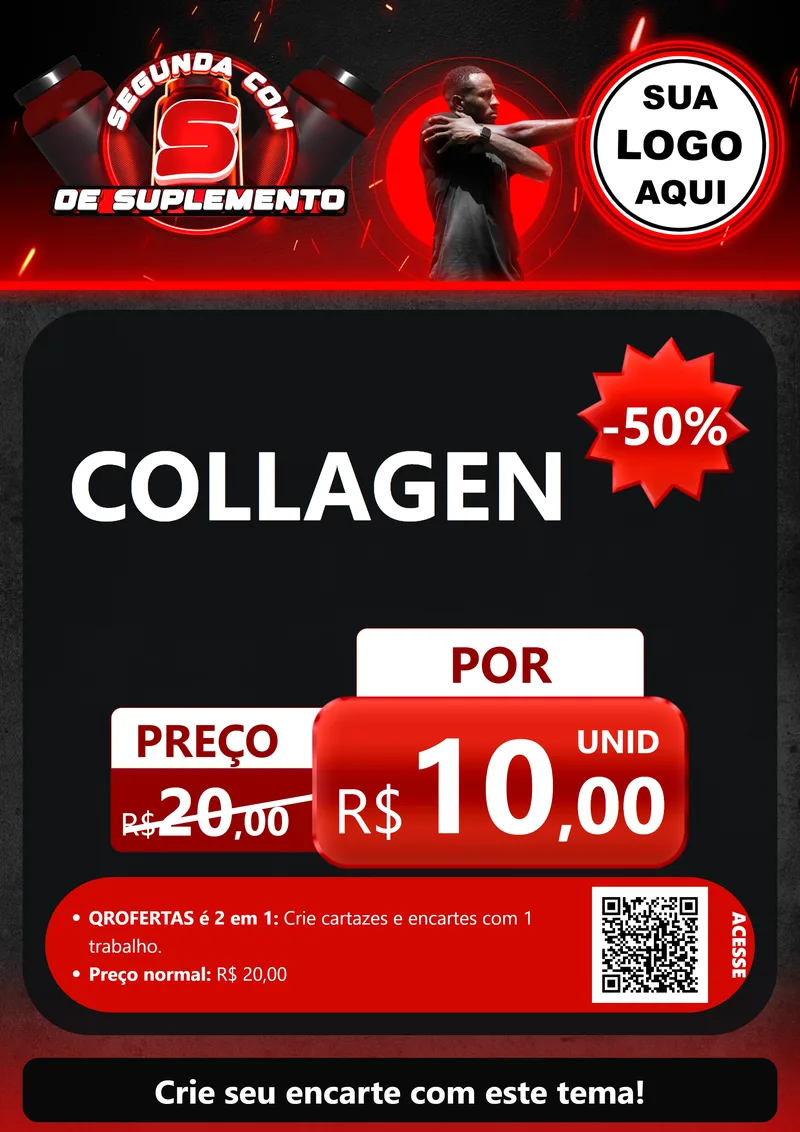 Modelo de Cartaz para Cartaz A4 Vertical com o tema Segunda com S de Suplemento para Suplementos alimentares