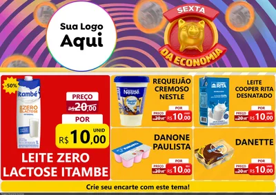 Modelo de Encarte para Encarte A4 Horizontal com o tema Sexta da Economia para Frios e Laticínios