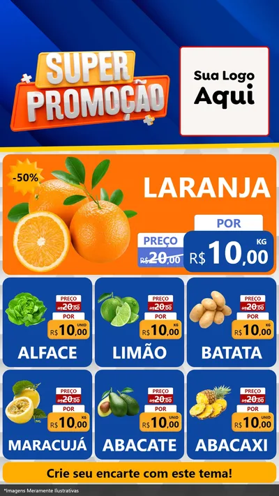 Modelo de Rede Social para Stories com o tema Super Promoção para Hortifrúti