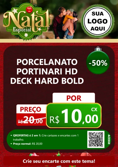 Modelo de Cartaz para Cartaz A4 Vertical com o tema Natal Especial para Pisos e revestimentos