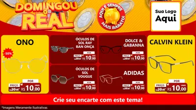 Modelo de TV para TV Horizontal com o tema Domingou do Real para Óticas