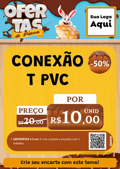 Modelo de Cartaz para Cartaz A4 Vertical com o tema Ofertas de Páscoa para Tubos e conexões