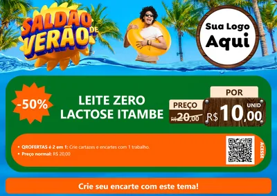 Modelo de Cartaz para Cartaz A4 Horizontal com o tema Saldão de Verão para Frios e Laticínios