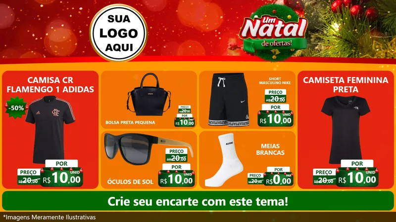 Modelo de TV para TV Horizontal com o tema Um Natal de Ofertas para Roupas e acessórios