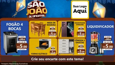 Modelo de TV para TV Horizontal com o tema São João Ofertas Imbatíveis! - Junina para Móveis e Eletro