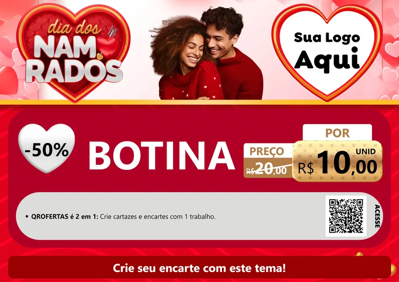 Modelo de Cartaz para Cartaz A4 Horizontal com o tema Dia dos Namorados para Agropecuária