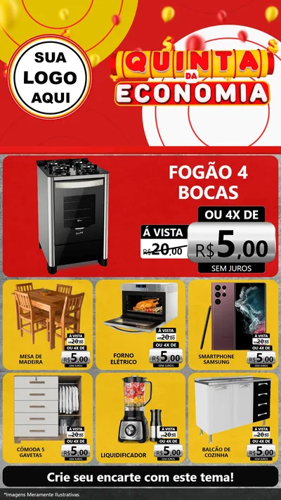 Modelo de Rede Social para Stories com o tema Quinta da Economia para Móveis e Eletro