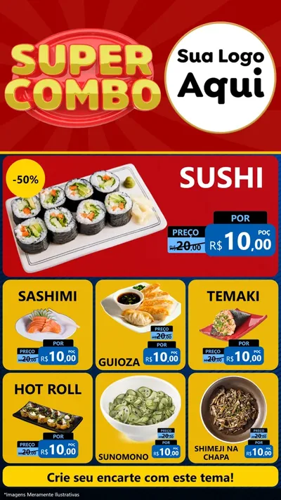 Modelo de Rede Social para Stories com o tema Super Combo para Comida japonesa